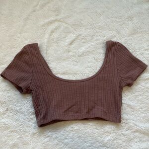 Garage Brown Micro Crop Top